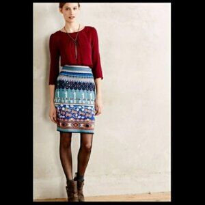 Anthropologie Monogram Llama Sweater Skirt